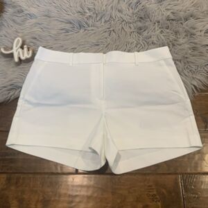 Loft Womens The Riviera Shorts Flat Front White Size 14 Petite New